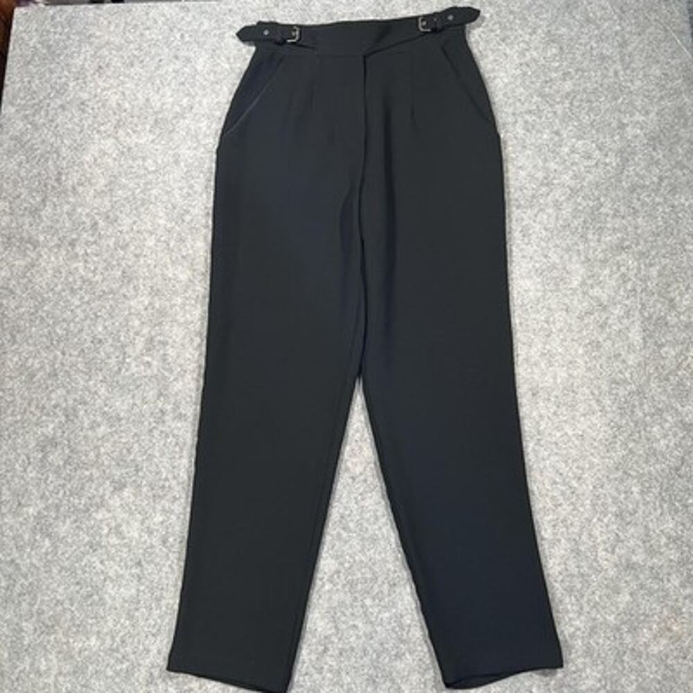 Rachel Comey Pants Womens Size 6 Black Crepe Tapered Belted Pleated Waist Work